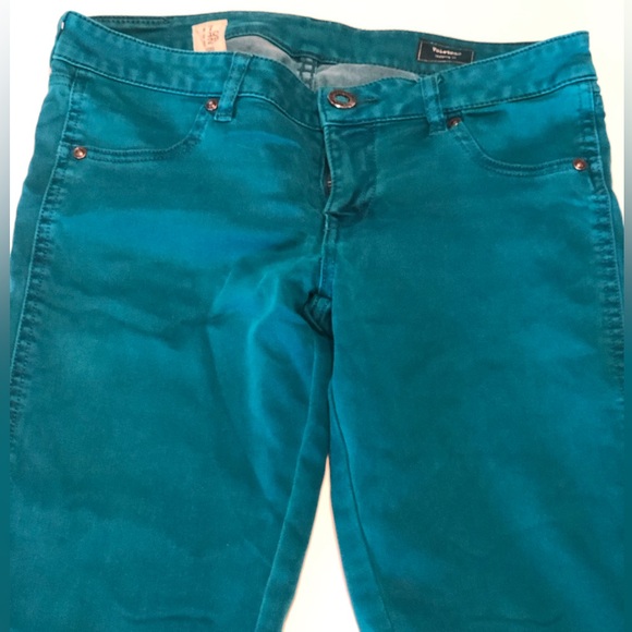 VOLCOM ~ Skinny Fit Low Rise Turquoise Jeans ~ size 7 - Picture 7 of 7
